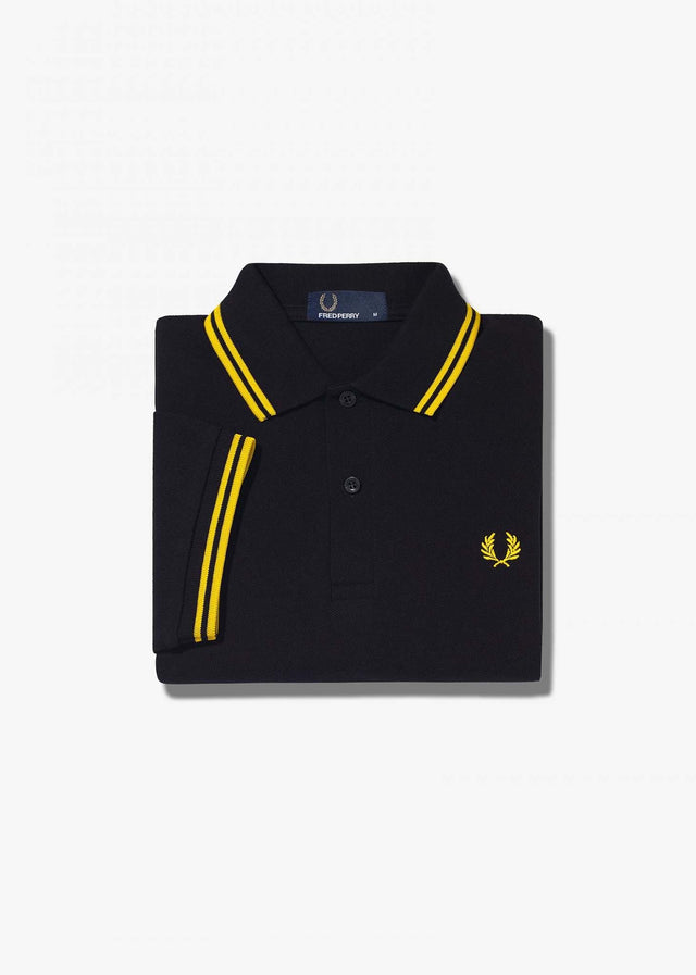 Fred Perry Polos  Twin tipped aw polo - black / new yellow 