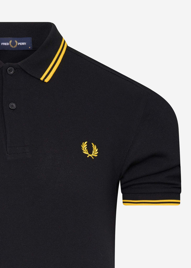 Fred Perry Polos  Twin tipped aw polo - black / new yellow 