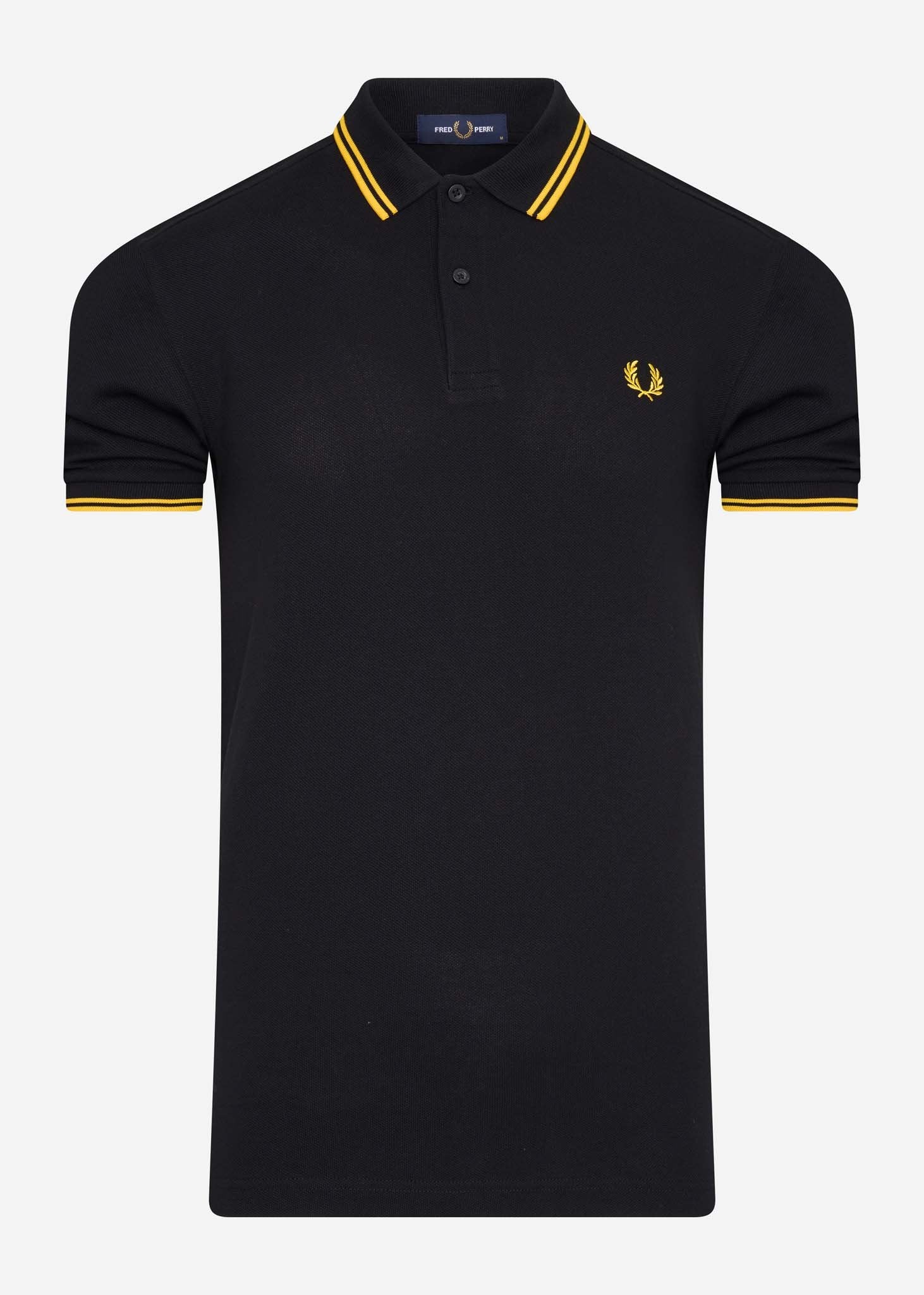 fred perry polo black yellow