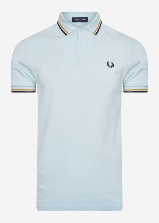 fred perry polo light blue chalk gold 