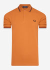 Fred Perry Polo's  Twin tipped polo - rust 