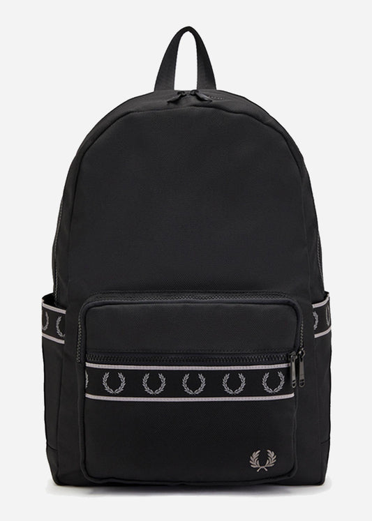 Contrast tape track backpack - black