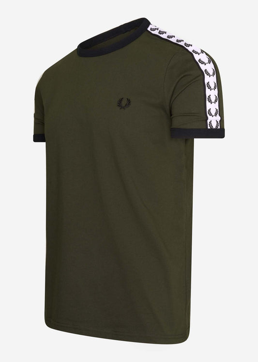 fred perry taped ringer t-shirt hunting green