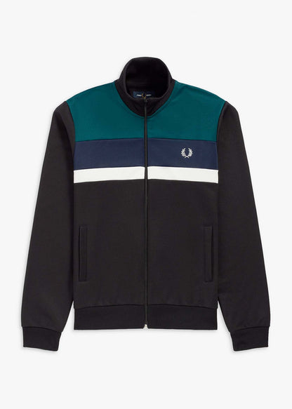 Fred Perry Vesten  Colourblock track jacket - black 