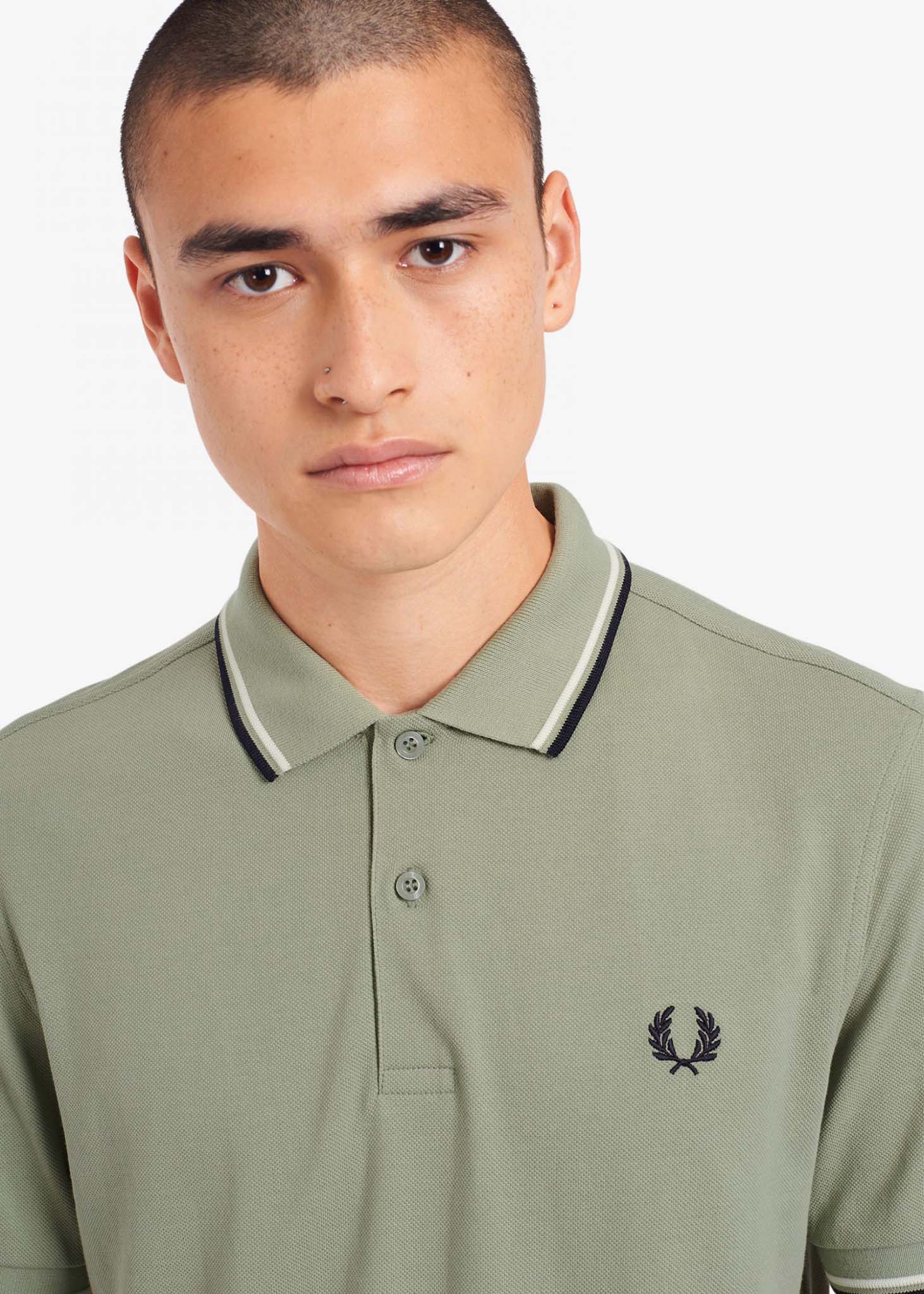 fred perry twin tippd polo seagrass