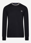 Fred Perry Longsleeve Tees  Twin tipped longsleeve tee- black 