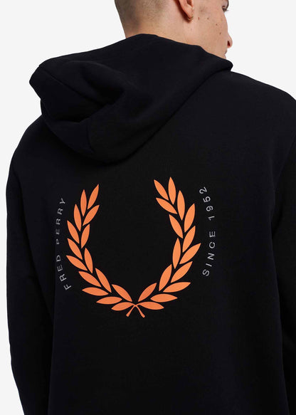 Fred Perry Hoodies  Laurel wreath hooded sweatshirt - black 