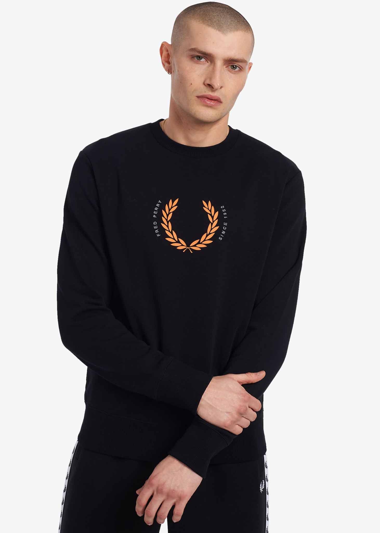 Fred Perry Truien  Laurel wreath sweatshirt - black 