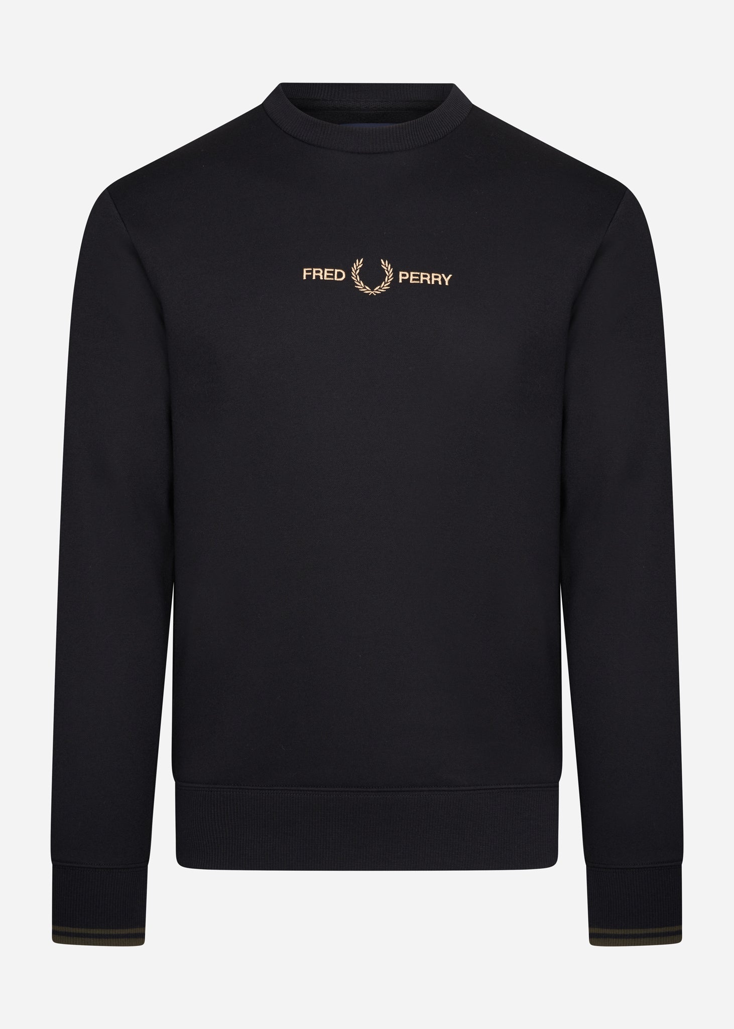 Fred Perry Truien  Graphic sweatshirt - black gold 