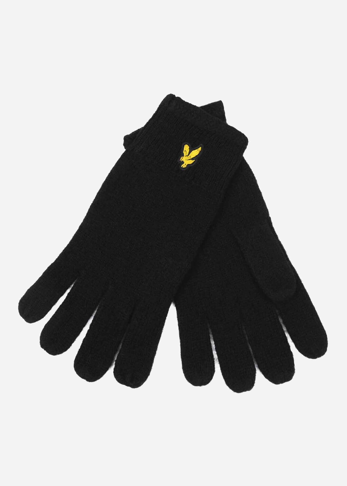 Lyle & Scott Handschoenen  Racked rib gloves - true black 