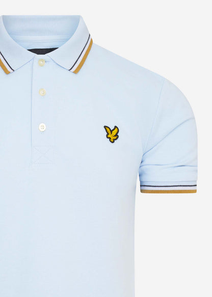 Lyle & Scott Polo's  Tipped polo - pastel blue / stand storm 