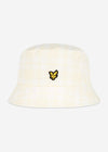 Lyle & Scott Bucket Hats  Reversible check bucket hat - white lemon 