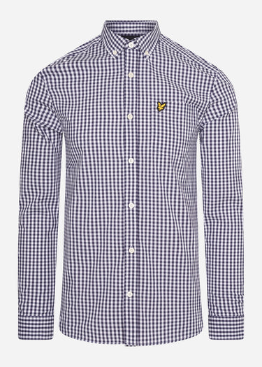 Lyle & Scott Overhemden  Slim fit gingham shirt - navy white 