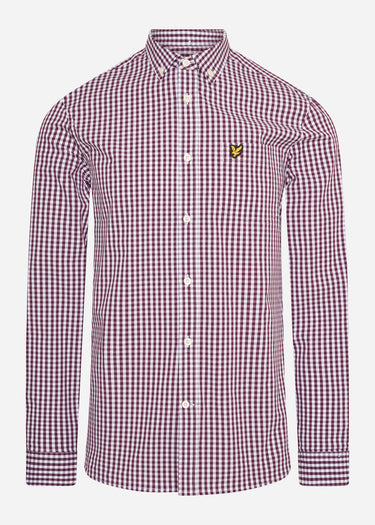 Lyle & Scott Overhemden  Slim fit gingham shirt - burgundy white 
