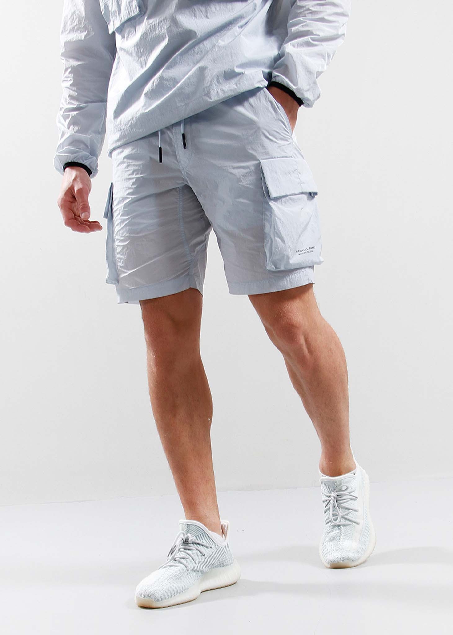 Marshall Artist Korte Broeken  Krinkle nylon cargo short - dolphin grey 