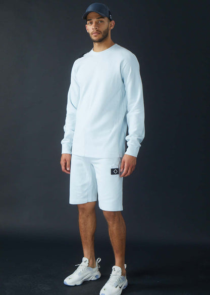 MA.Strum Korte Broeken  Core sweat short - illusion blue 