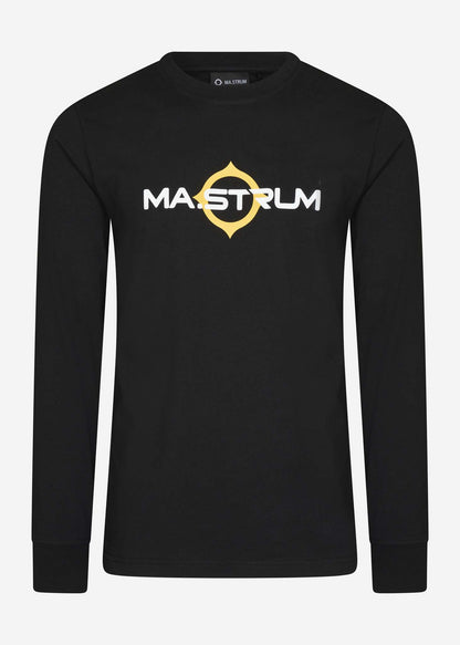 MA.Strum Longsleeve Tees  LS logo print tee - jet black 