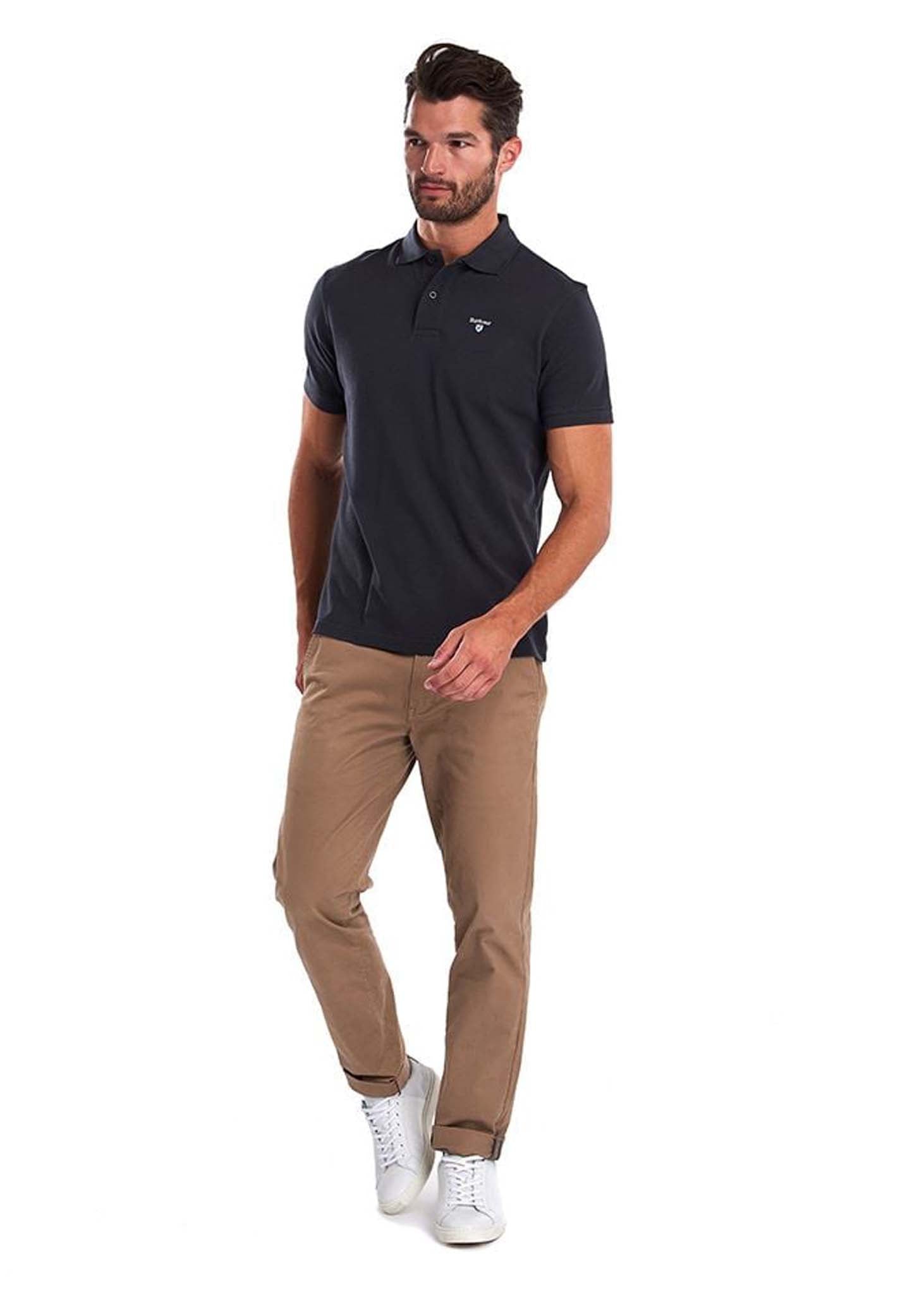 barbour sports polo - grey navy